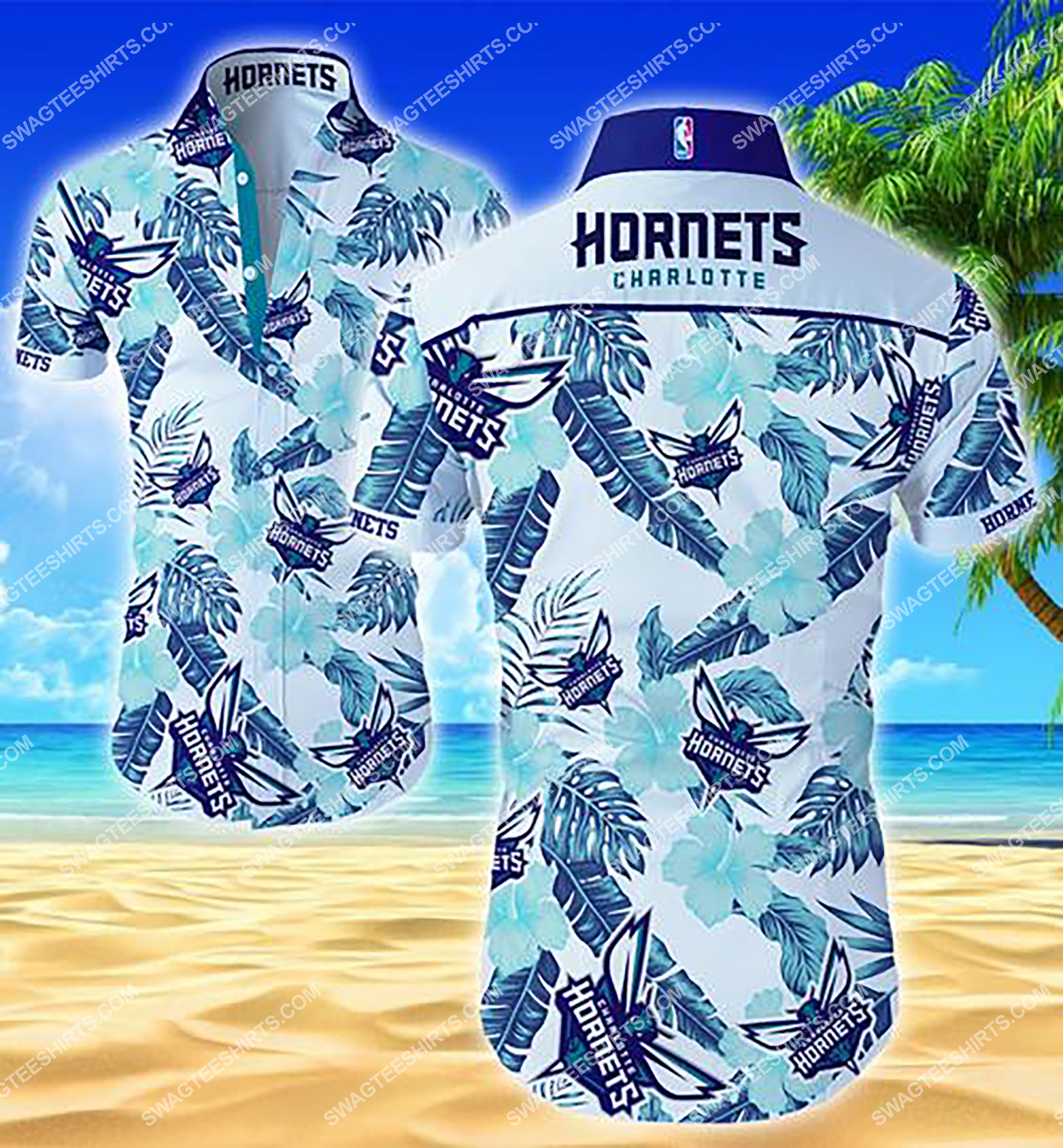national basketball association charlotte hornets team hawaiian shirt 2