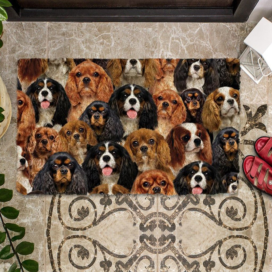 A Bunch Of Cavalier King Charles Spaniels Doormat