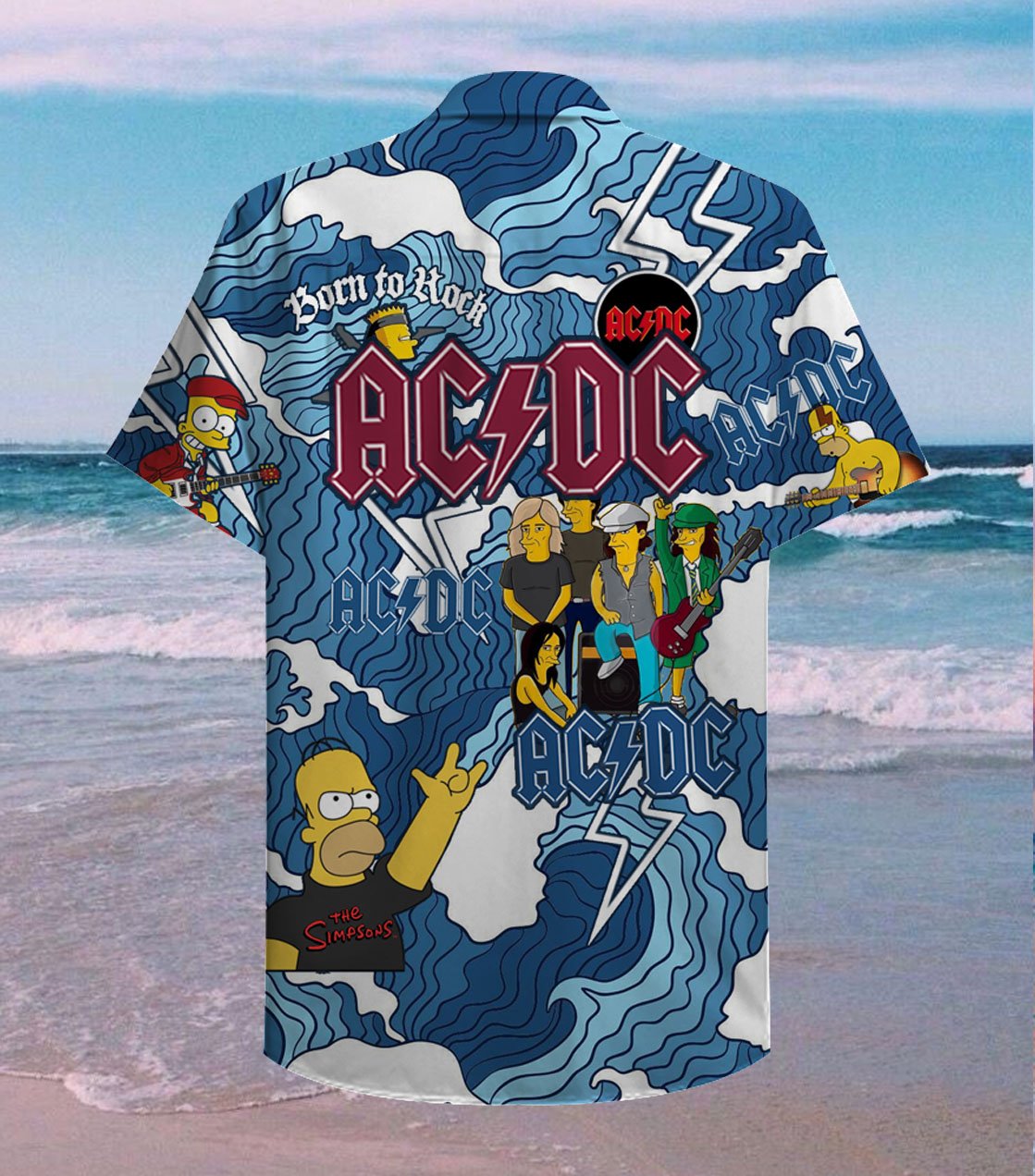 ACDC The Simpsons hawaiian shirt 2