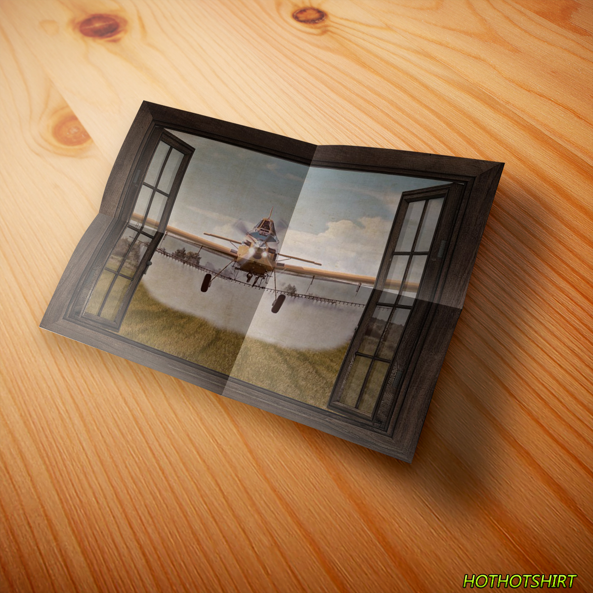 Agricultural Aircraft Window View Horizontal Poster