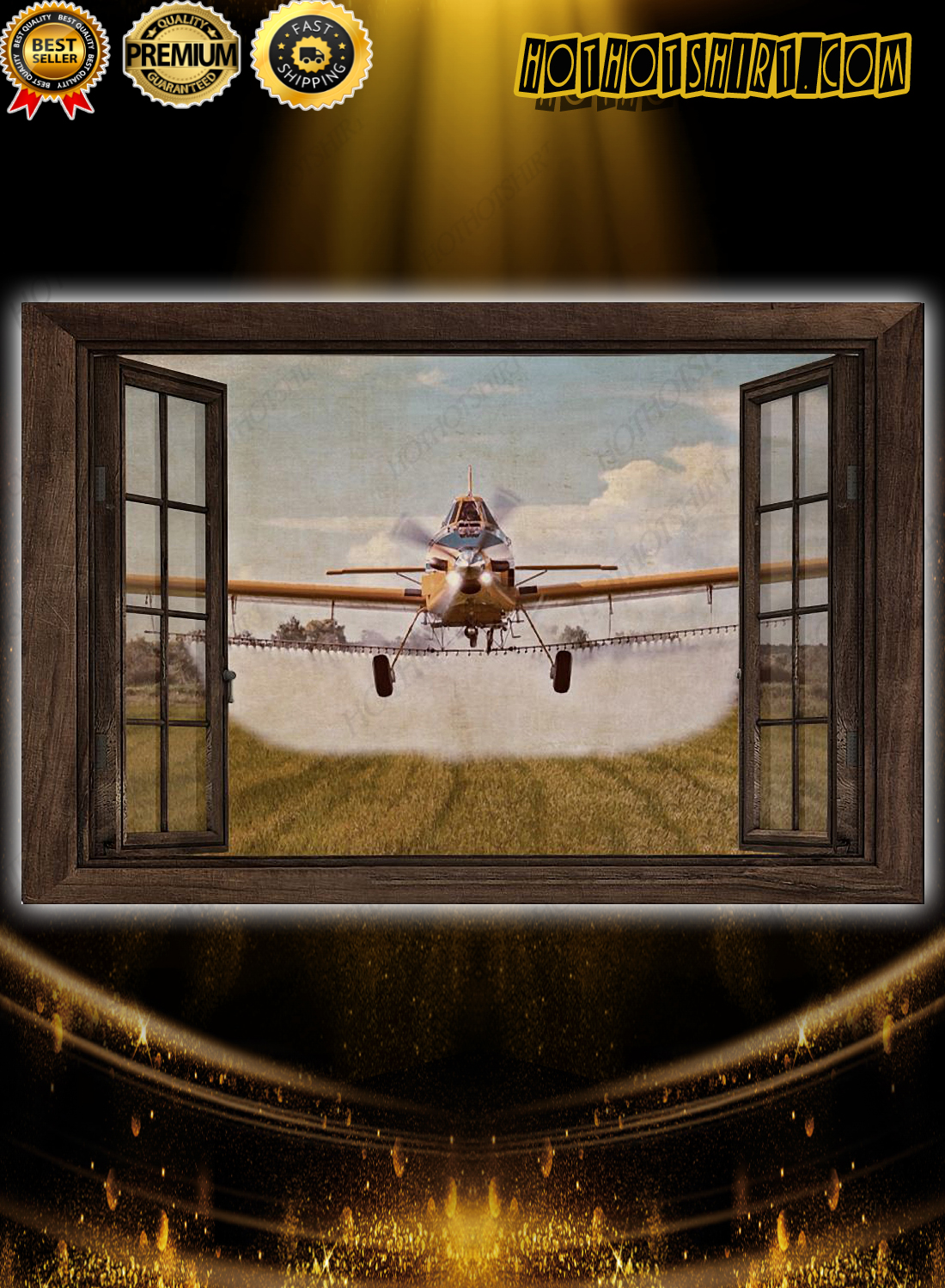 Agricultural Aircraft Window View Horizontal Poster 3