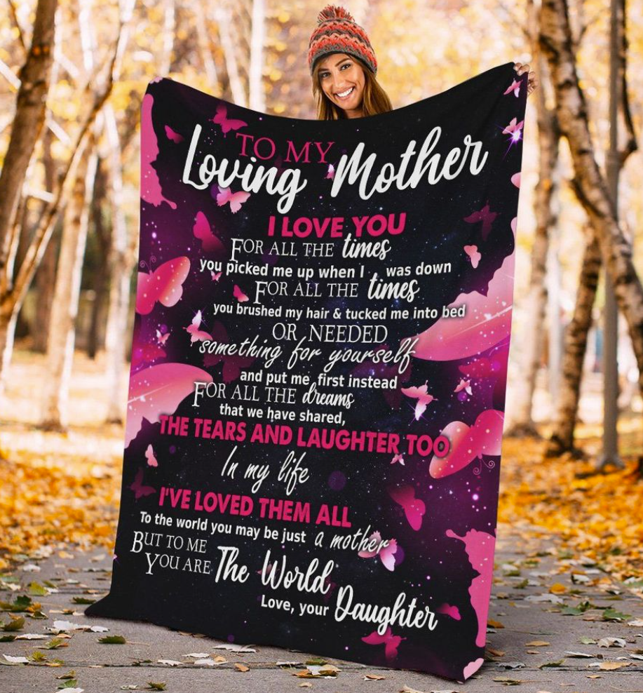 Butterfly your daughter to my loving mother i love you for all the times quilt 1