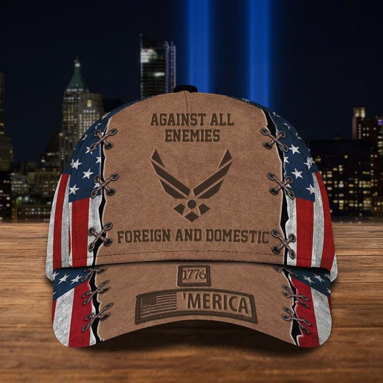 Air Force Hat 1776 'Merica Against All Enemies Foreign And Domestic Cap
