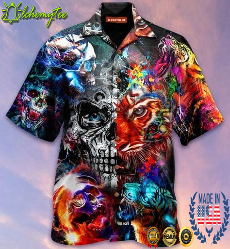 Amazing Battle Between Tiger And Skull Hawaiian Shirt 1