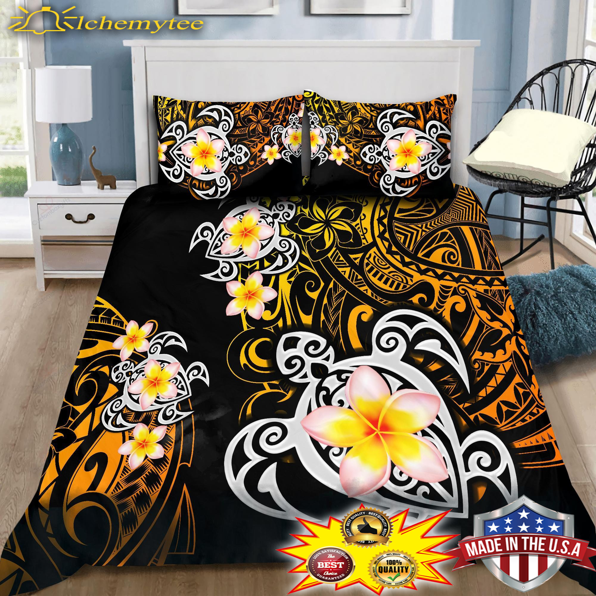 Amazing Polynesian Tattoo Turtle Bedding Set 1