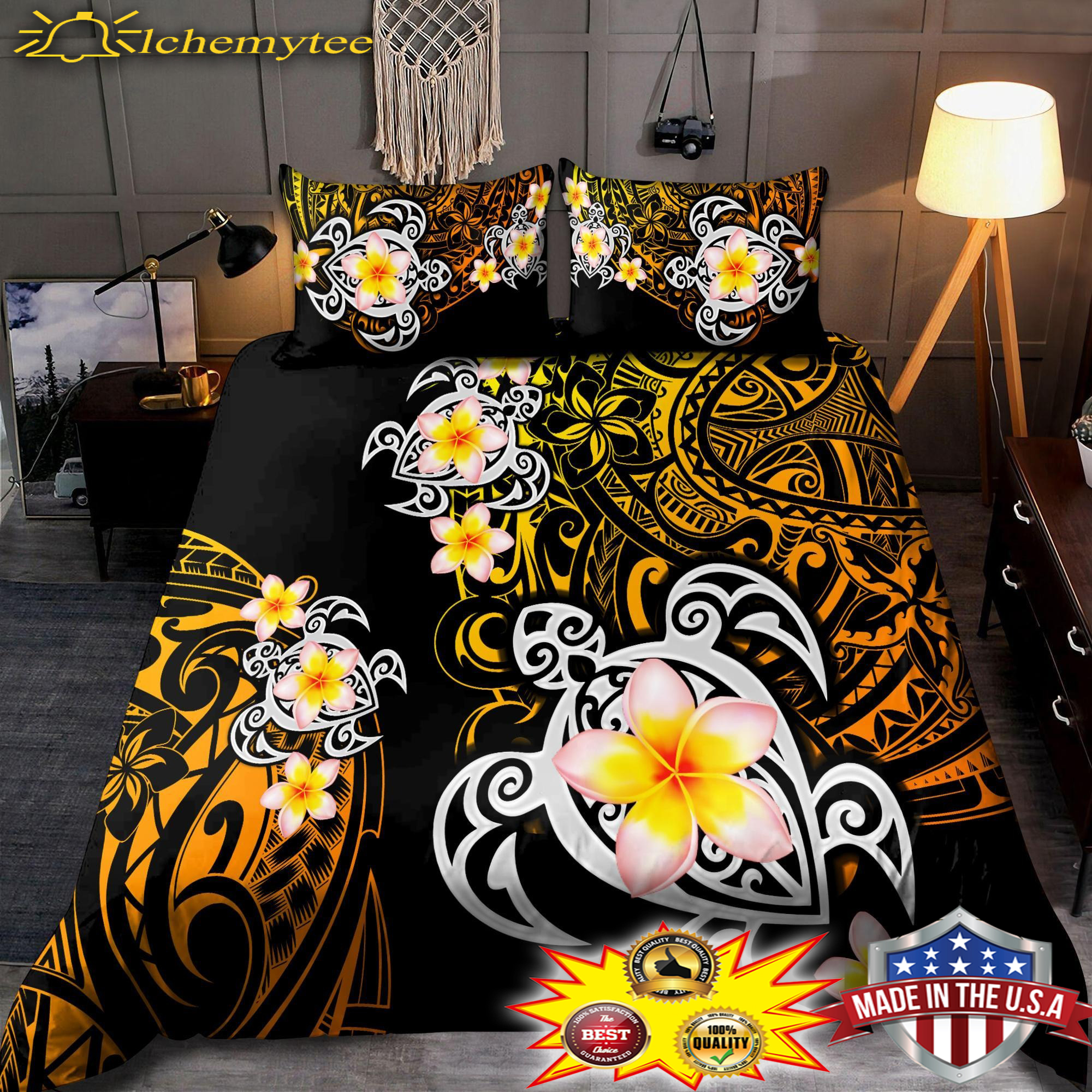 Amazing Polynesian Tattoo Turtle Bedding Set 2