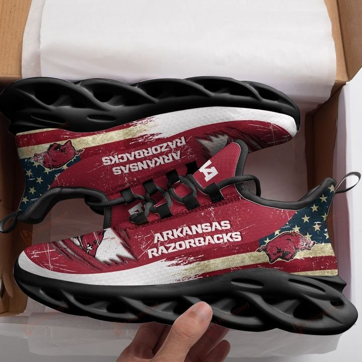 America flag NCAA Arkansas Razorbacks max soul shoes