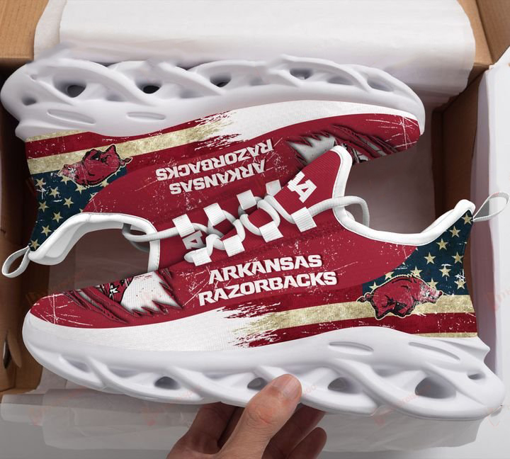 America flag NCAA Arkansas Razorbacks max soul shoes