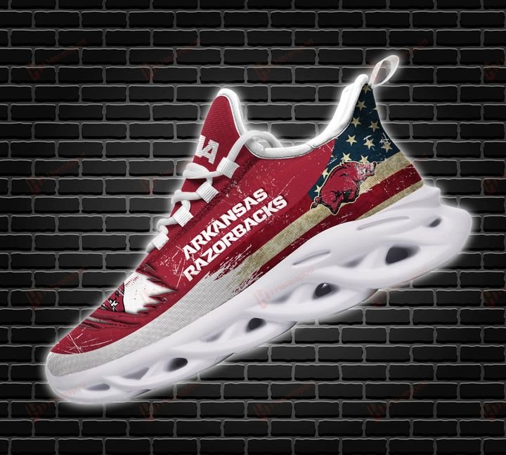 America flag NCAA Arkansas Razorbacks max soul shoes