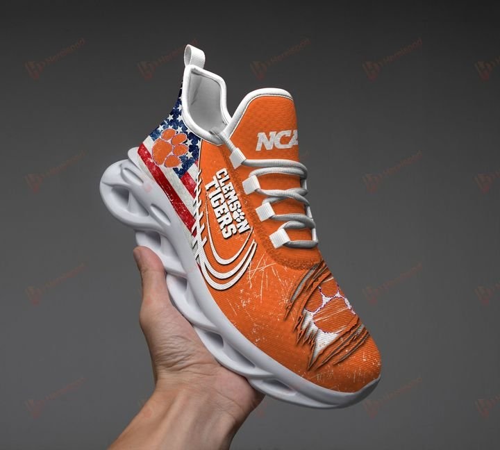 America flag NCAA Clemson Tigers max soul shoes