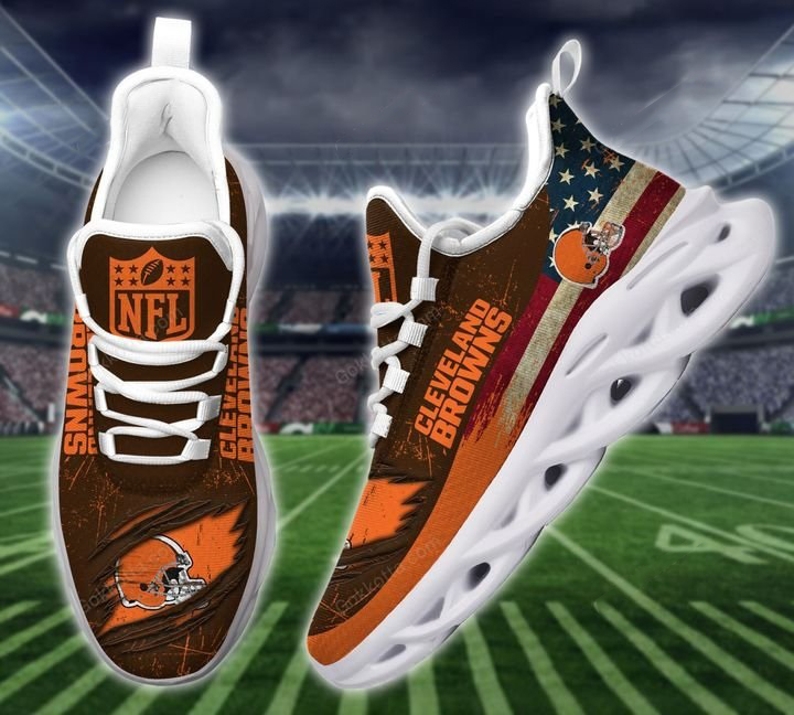 America flag NFL Cleveland Browns max soul shoes