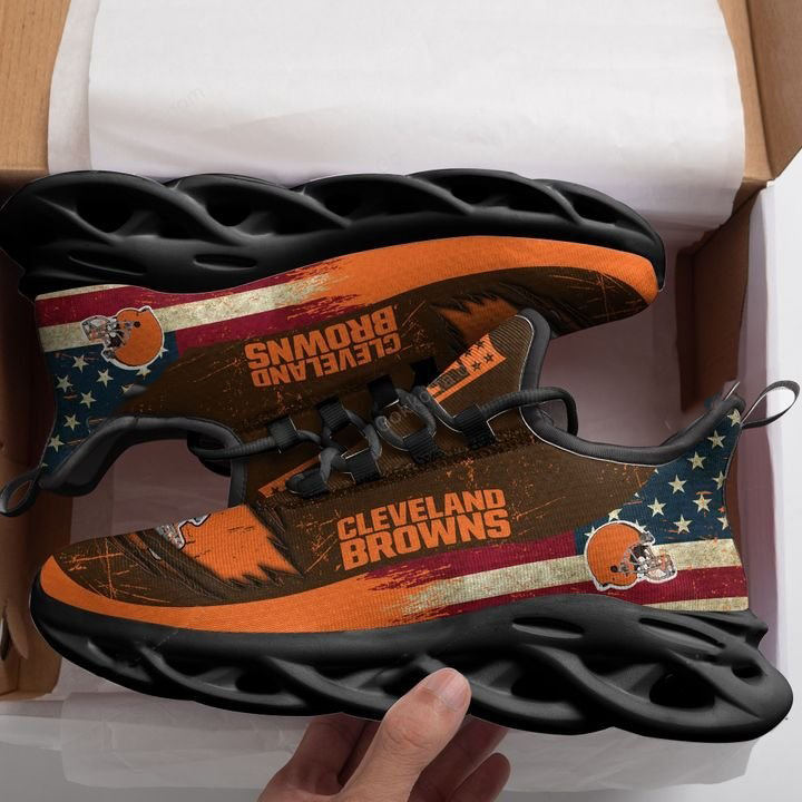 America flag NFL Cleveland Browns max soul shoes