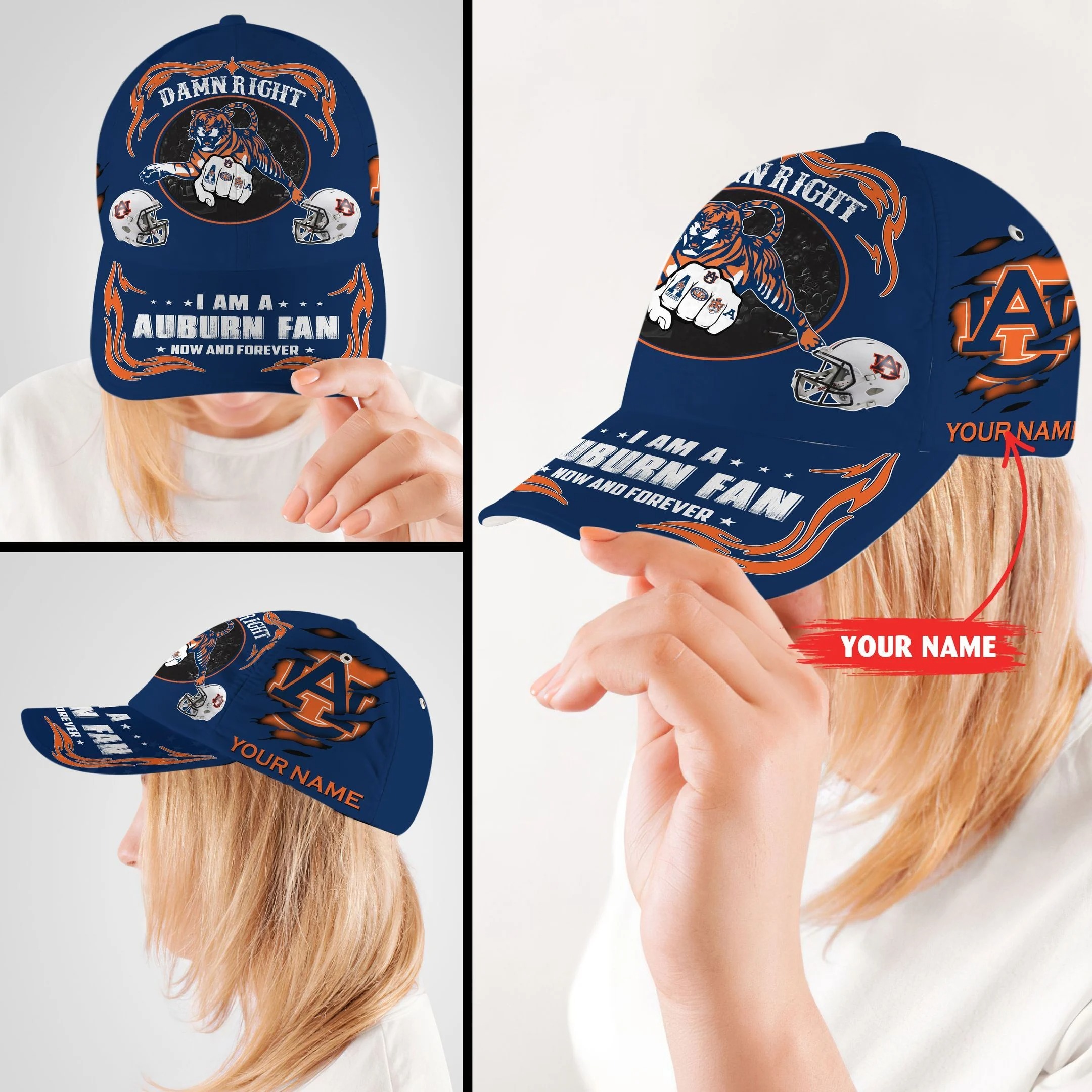 Auti Damn right I am a Auburn fan now and forever custom cap1