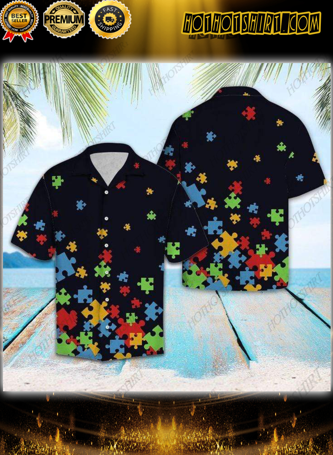 Autism Awareness Hawaiian Unisex Shirt 2