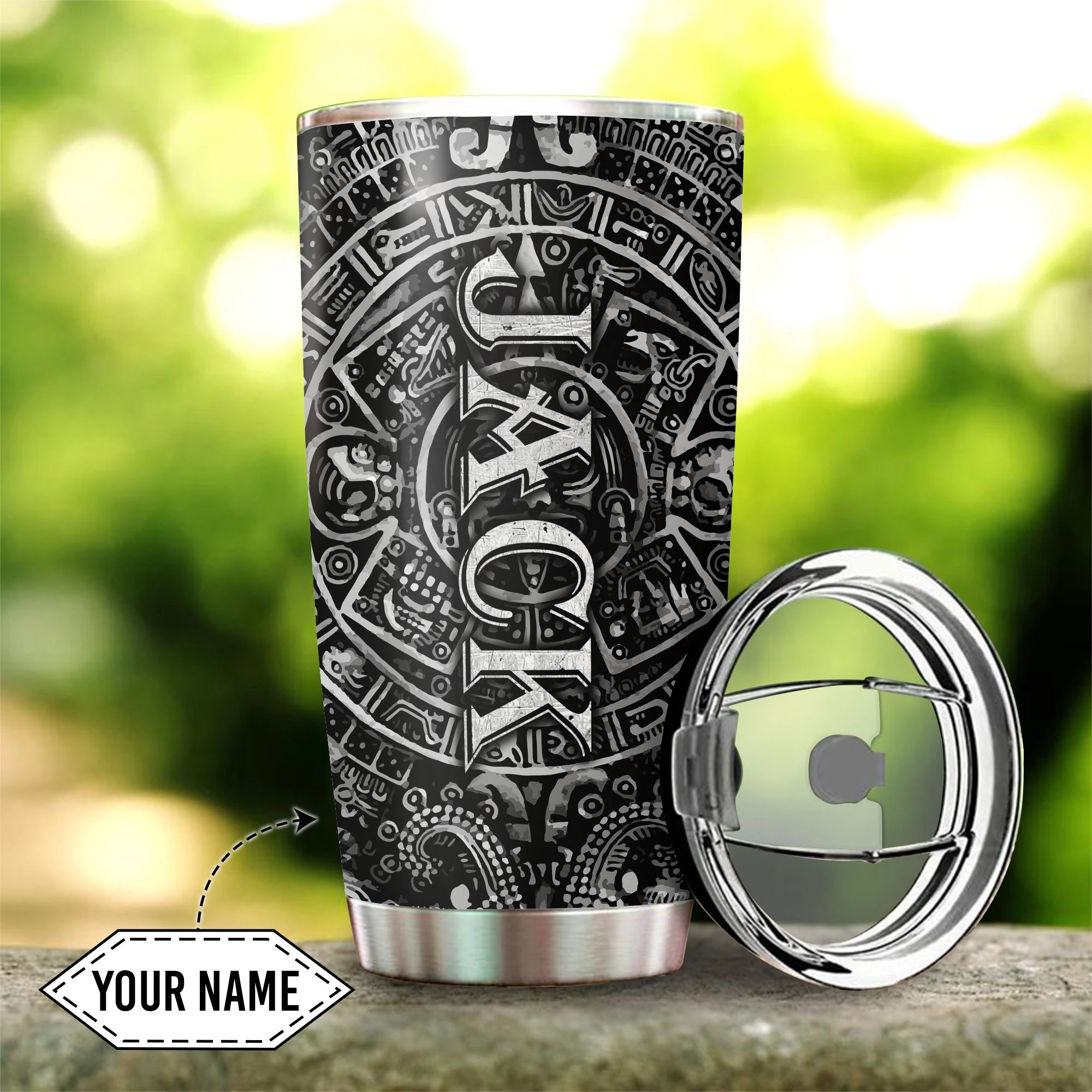 Aztec Mexico Custom Name Tumbler 3