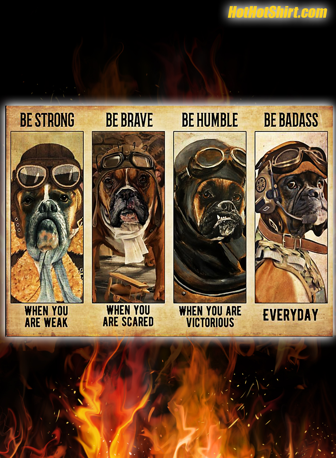 Boxer pilot be strong be brave be humble be badass poster