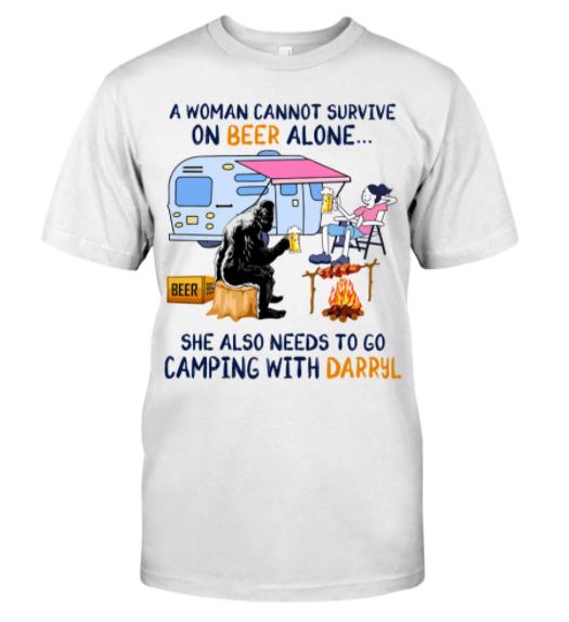 Woman beer Darryl camping t shirt