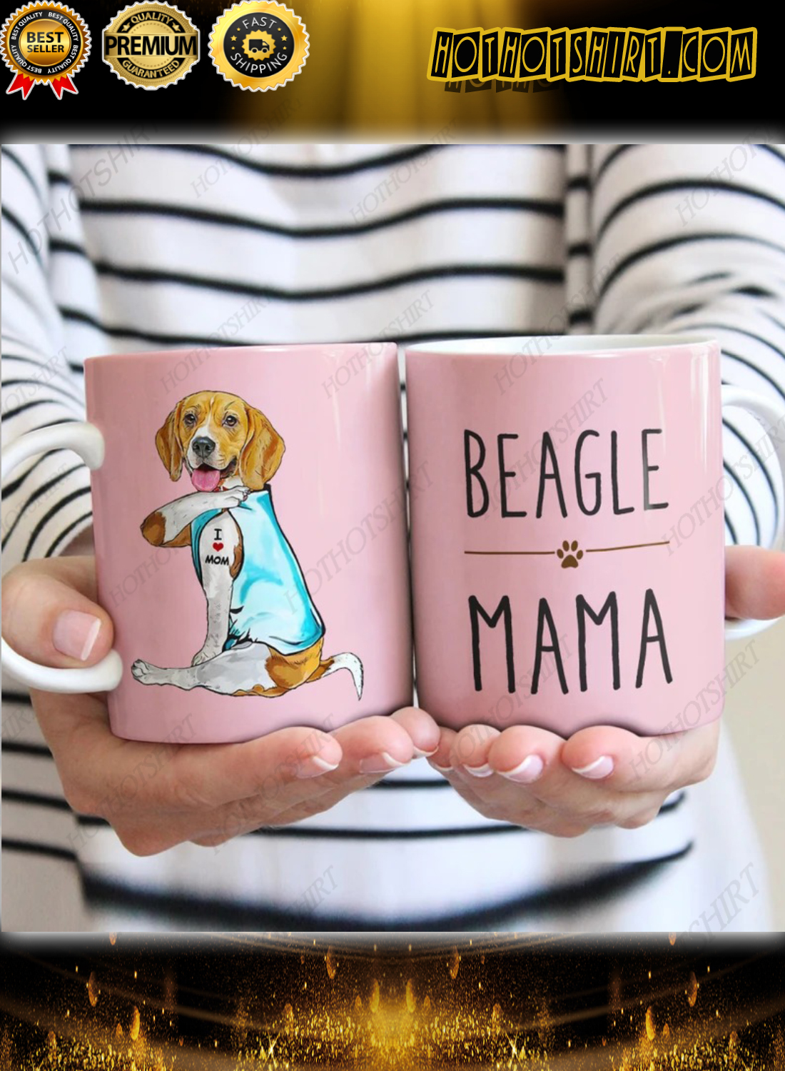 Beagle Dog I love mom Mug 2