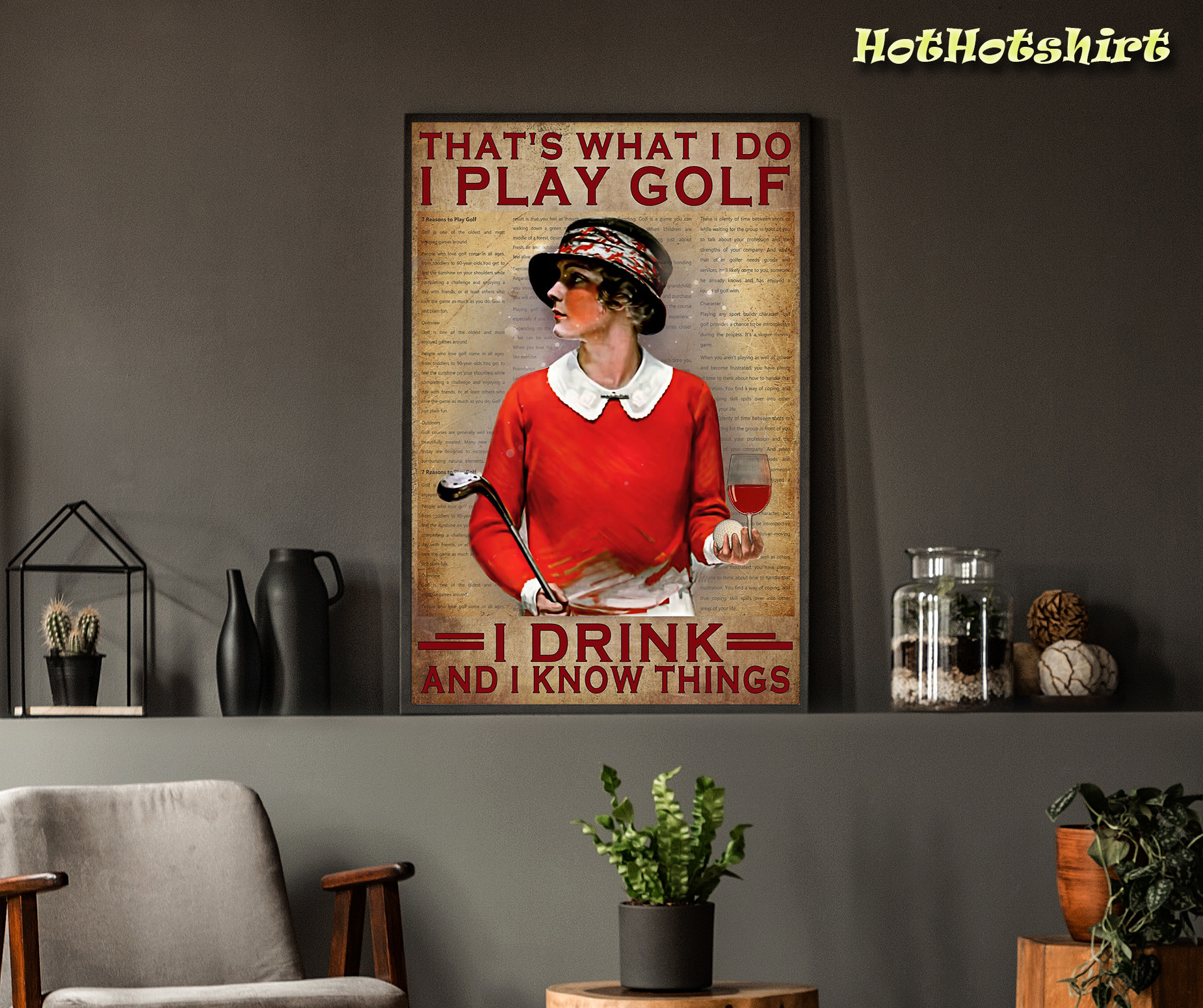 Beautiful Girl That's what i do i play golf i drink and i know things poster 1 - Sao chép