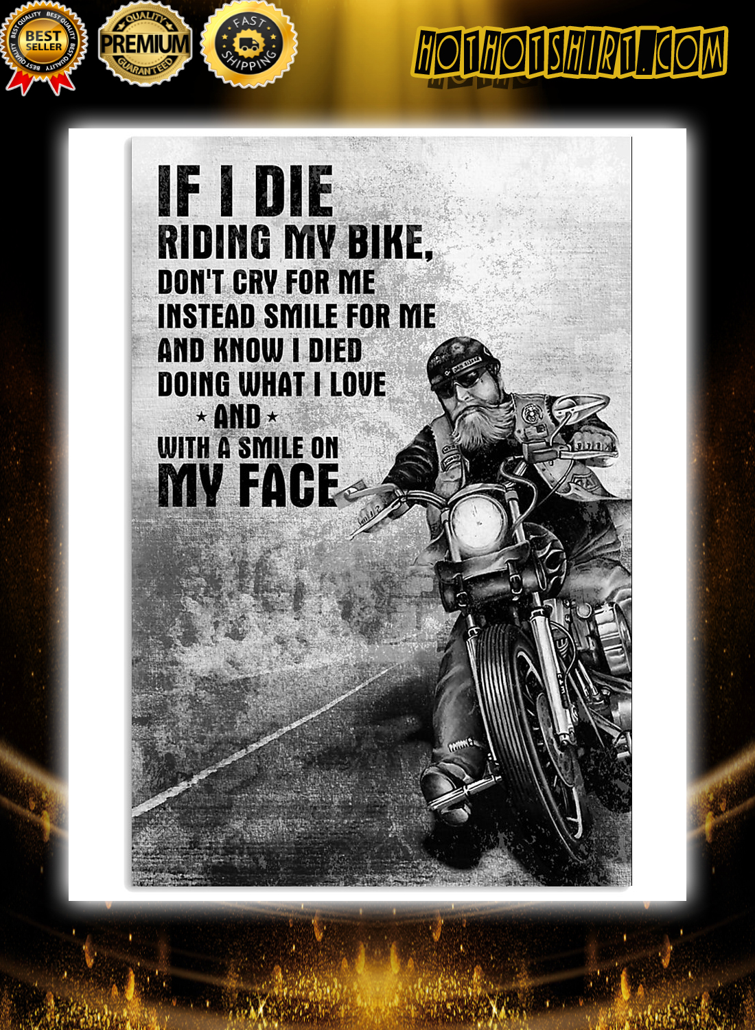 Biker don't cry for me poster