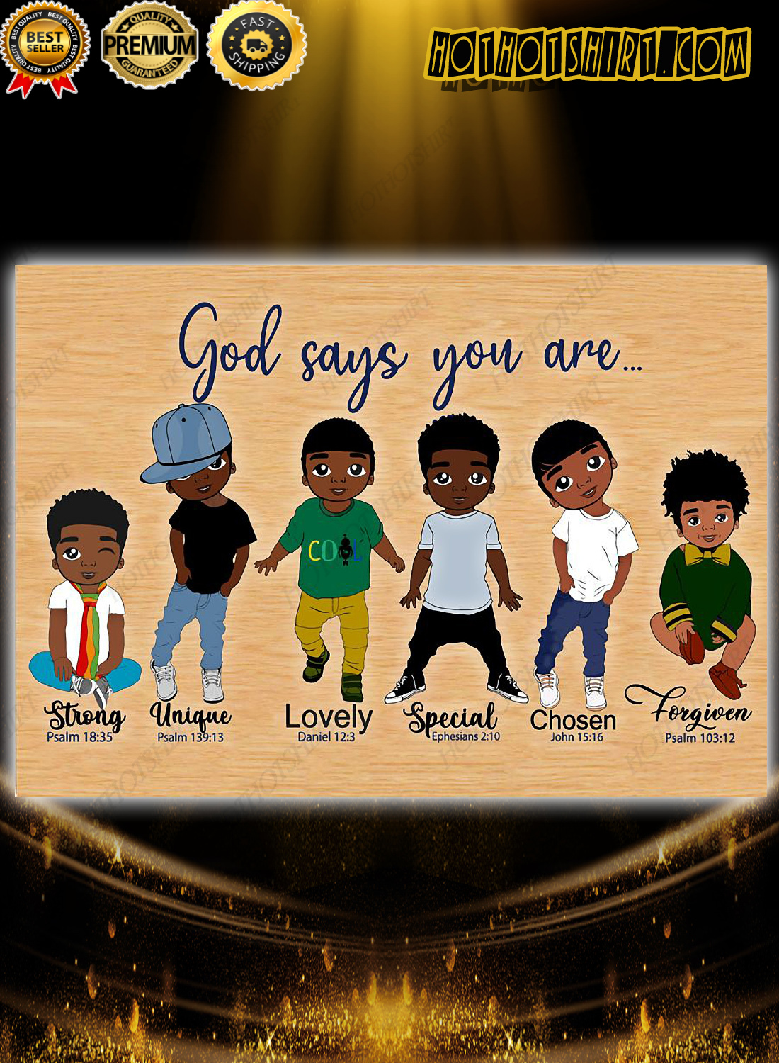 Black Childs God Says You Are Strong Unique Poster