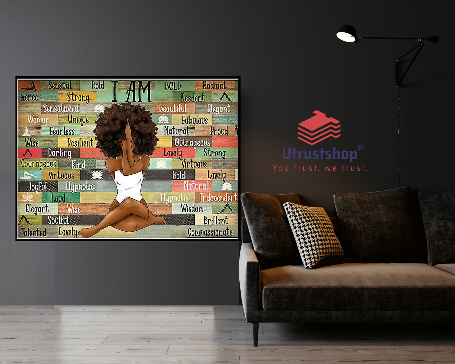 Black girl with yoga I am poster2