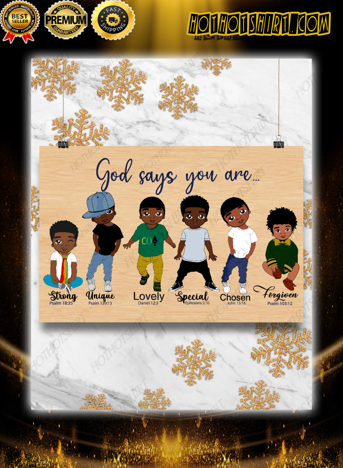 Black kids god say you are bible poster 3