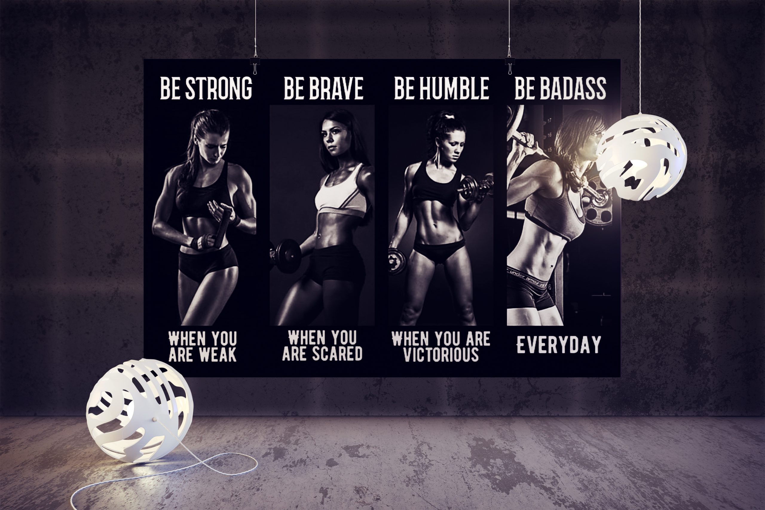 Bodybuilding Girl be strong be brave be humble be badass poster 2