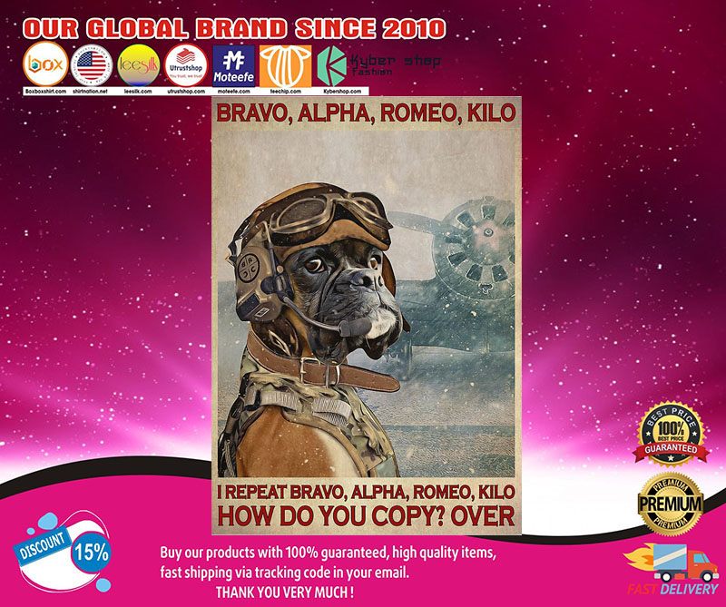 Boxer dog Pilot bravo alpha romeo kilo poster2