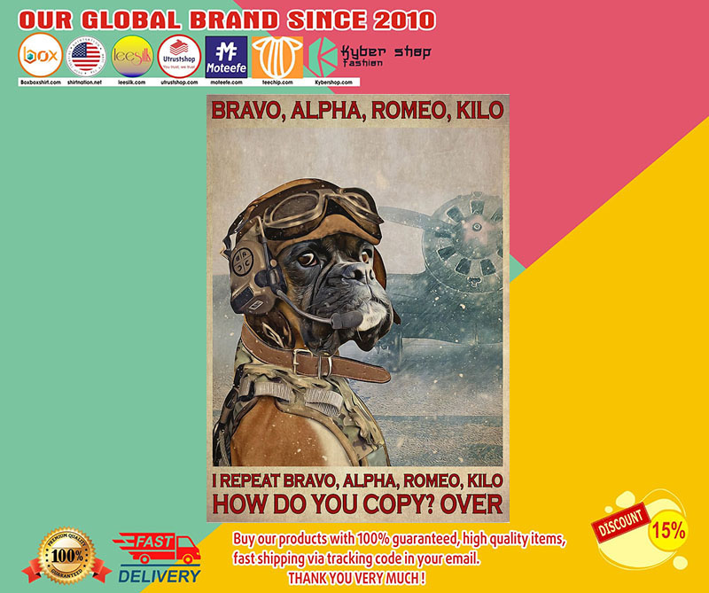 Boxer dog Pilot bravo alpha romeo kilo poster3