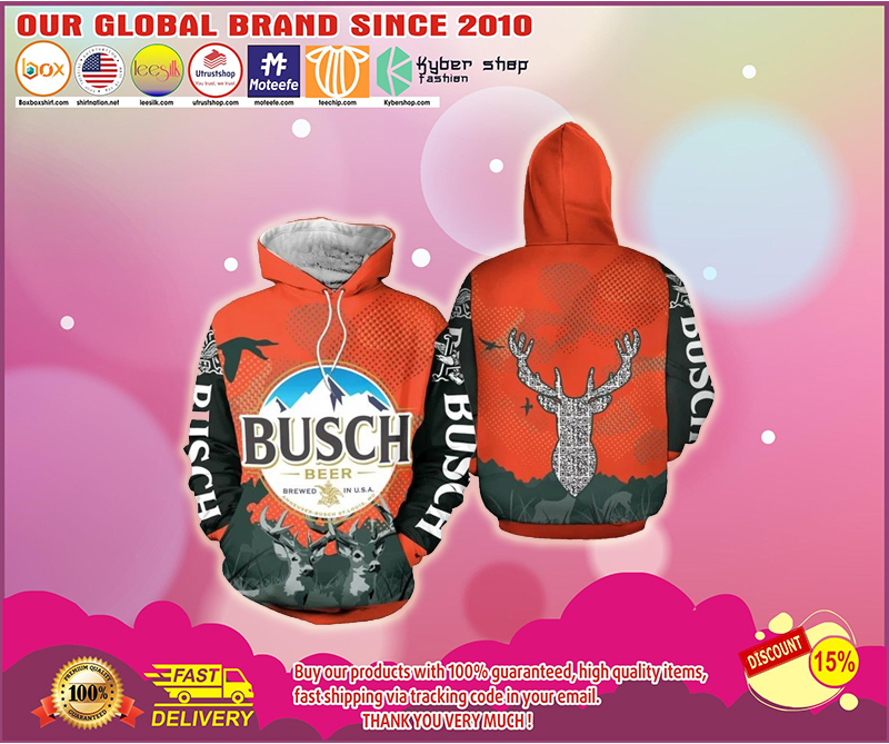 Busch beer deer 3d hoodie