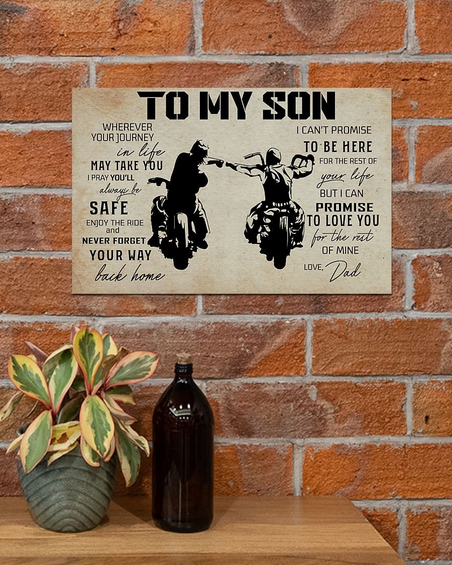 Biker dad to my son poster