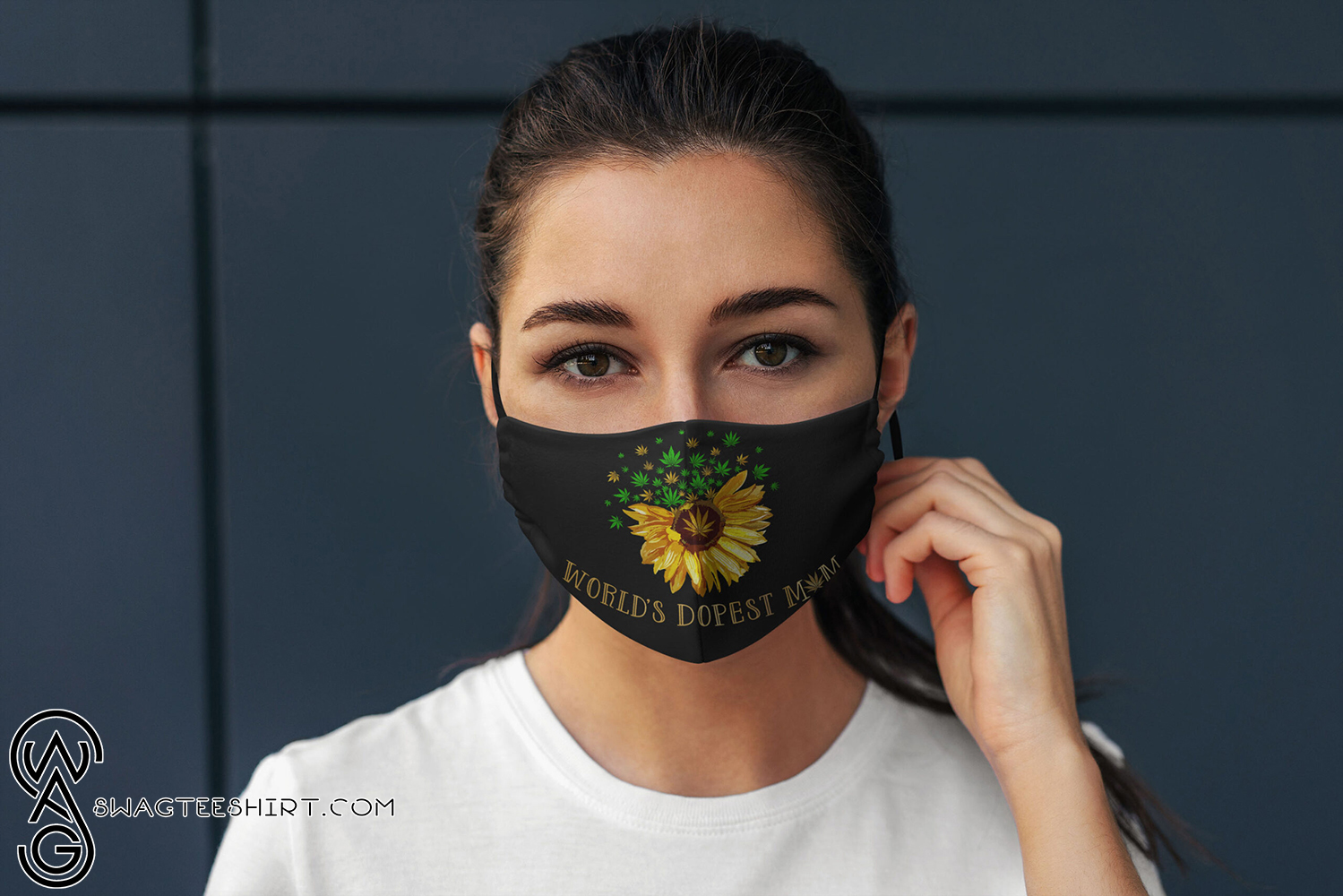 Worlds dopest mom weed sunflower anti pollution face mask – maria