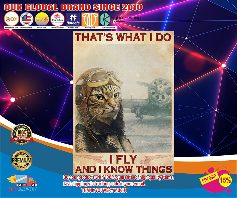 Cat That's what I do I fly and I know things poster1