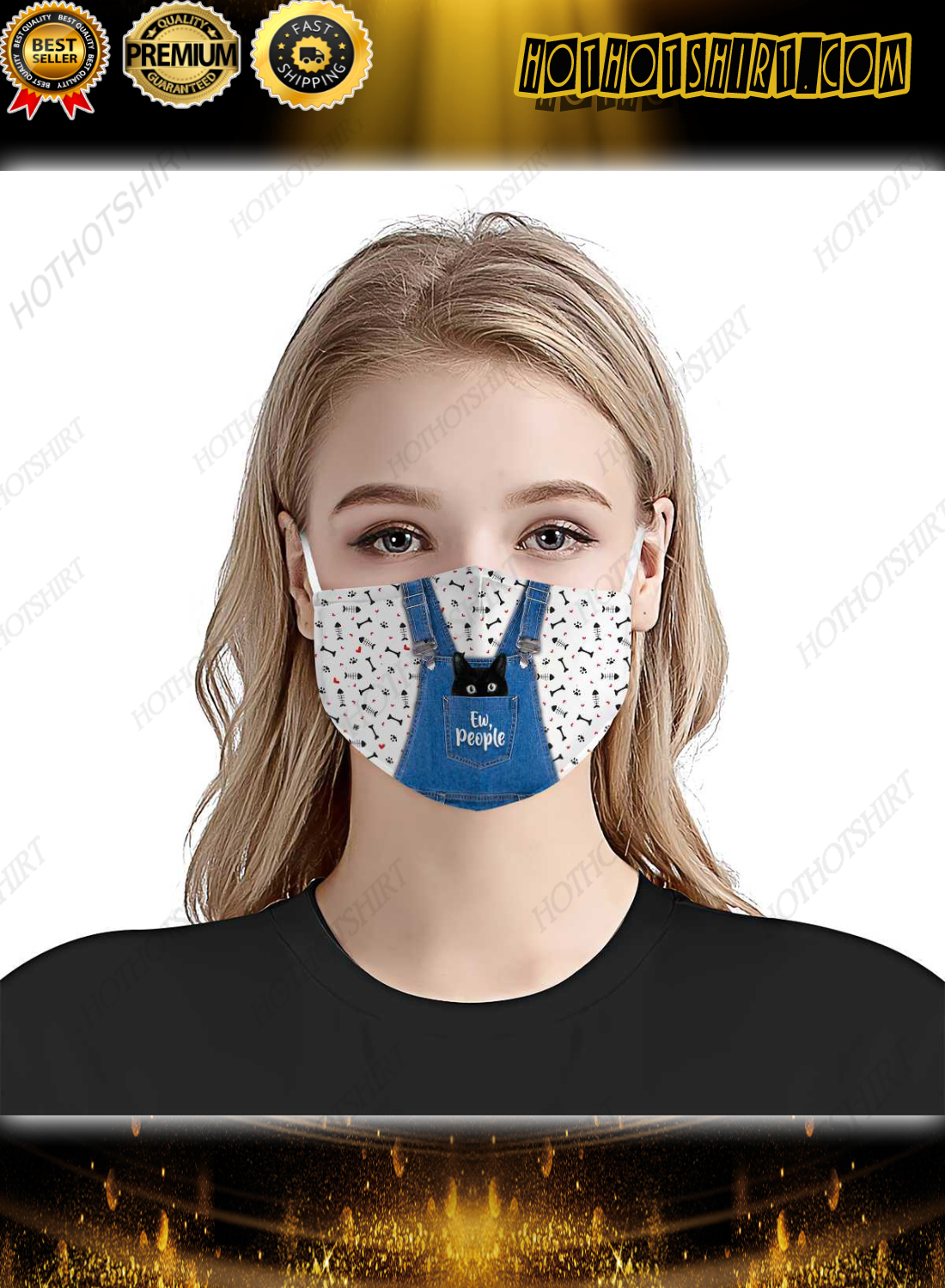 Cat ew people dungarees face mask 2