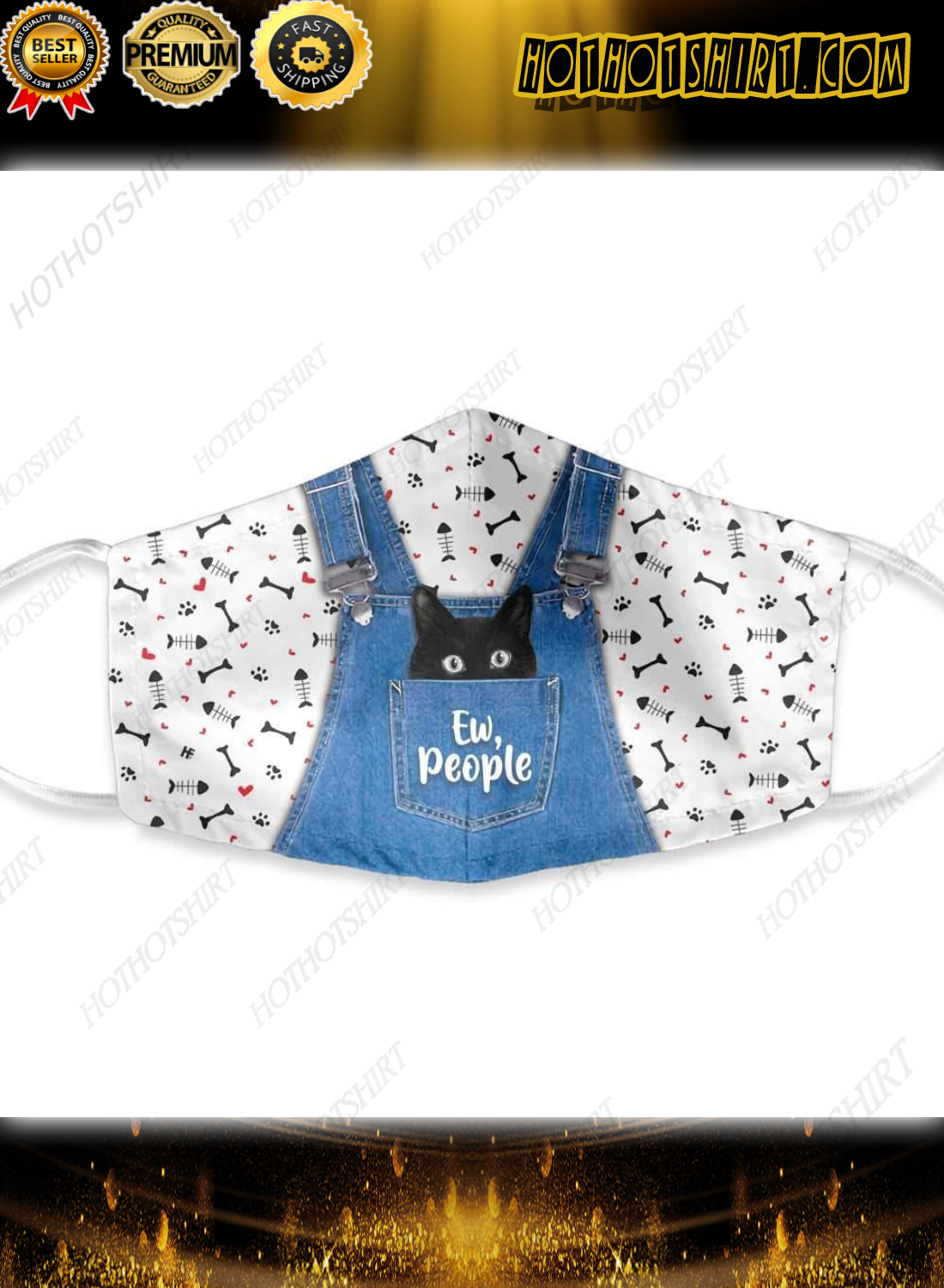 Cat ew people dungarees face mask