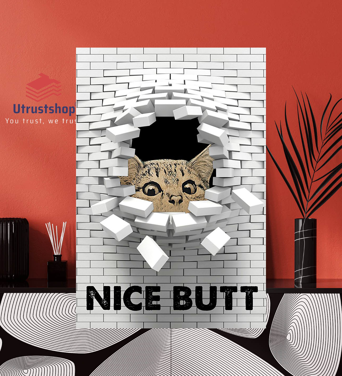 Cat nice butt 3d wall poster1