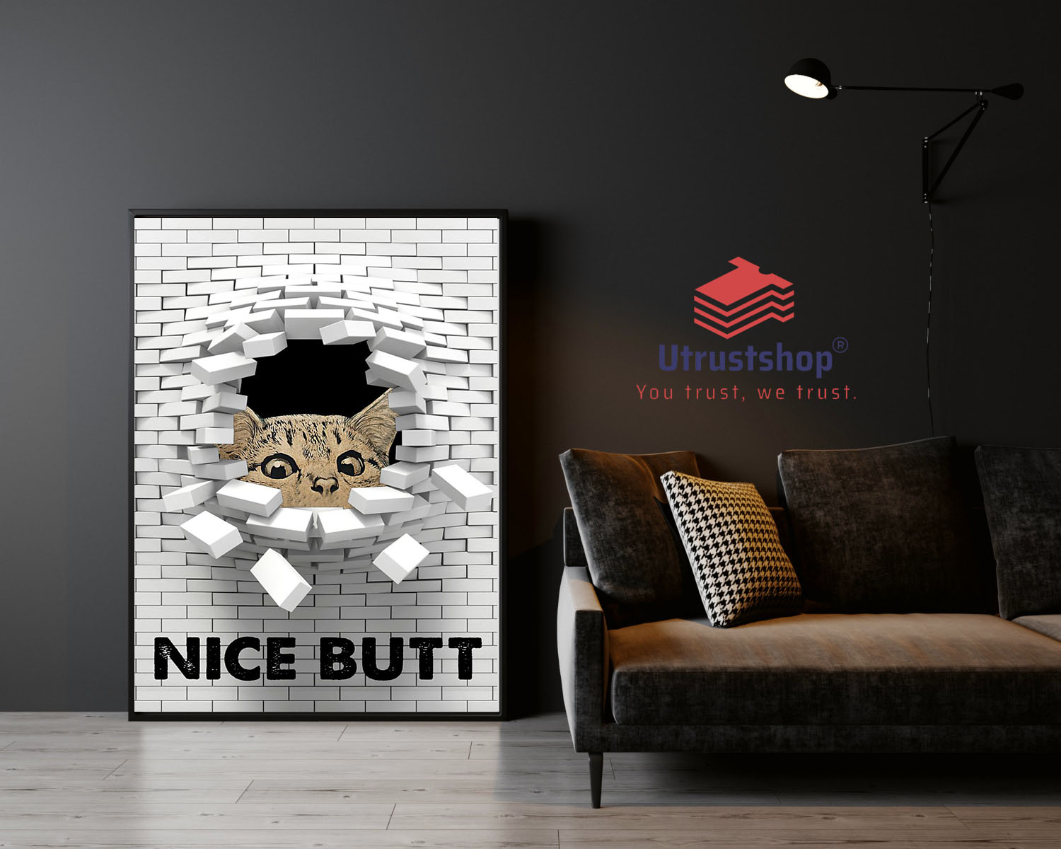 Cat nice butt 3d wall poster