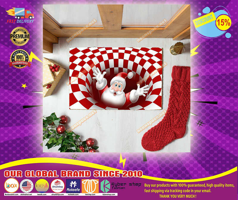 Christmas santa Clause 3D Illusion Doormat1