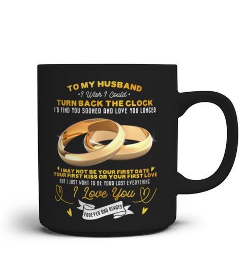 Couple rings to my husband turn back the clock custom name mug 1