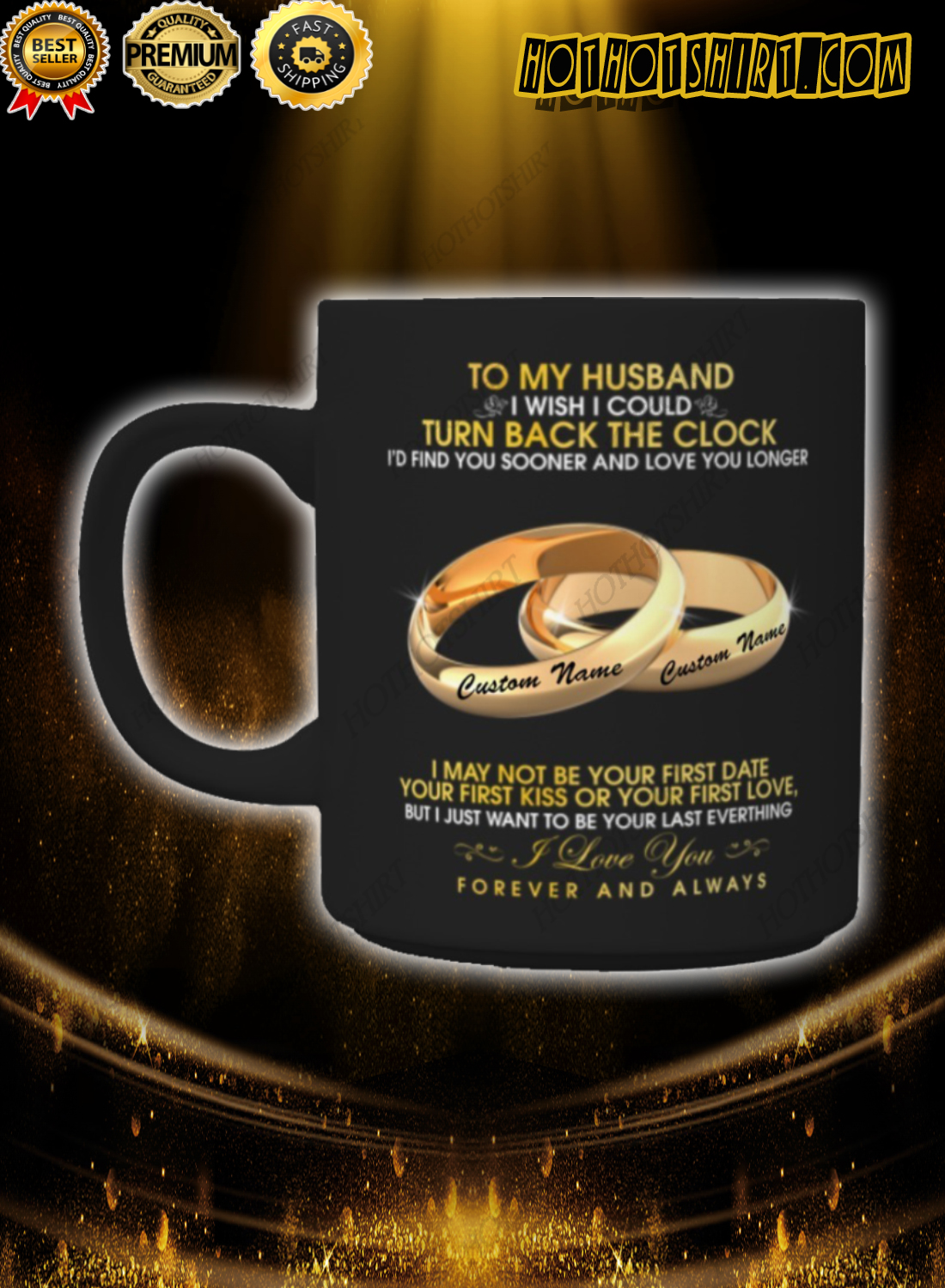 Couple rings to my husband turn back the clock mug 2