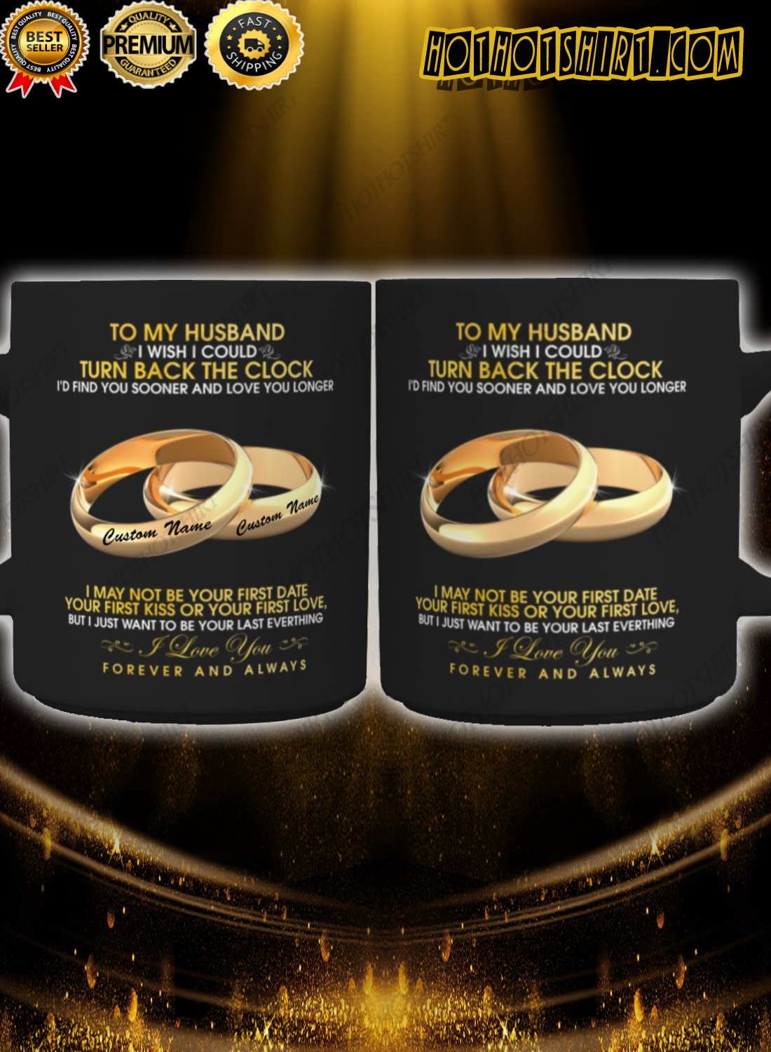 Couple rings to my husband turn back the clock mug