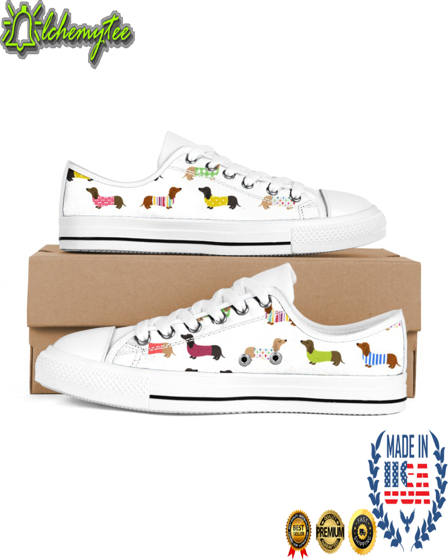 Dachshund wiener sneakers low top shoes 1