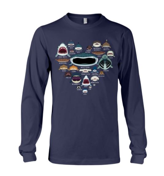 Sharks types faces sweater