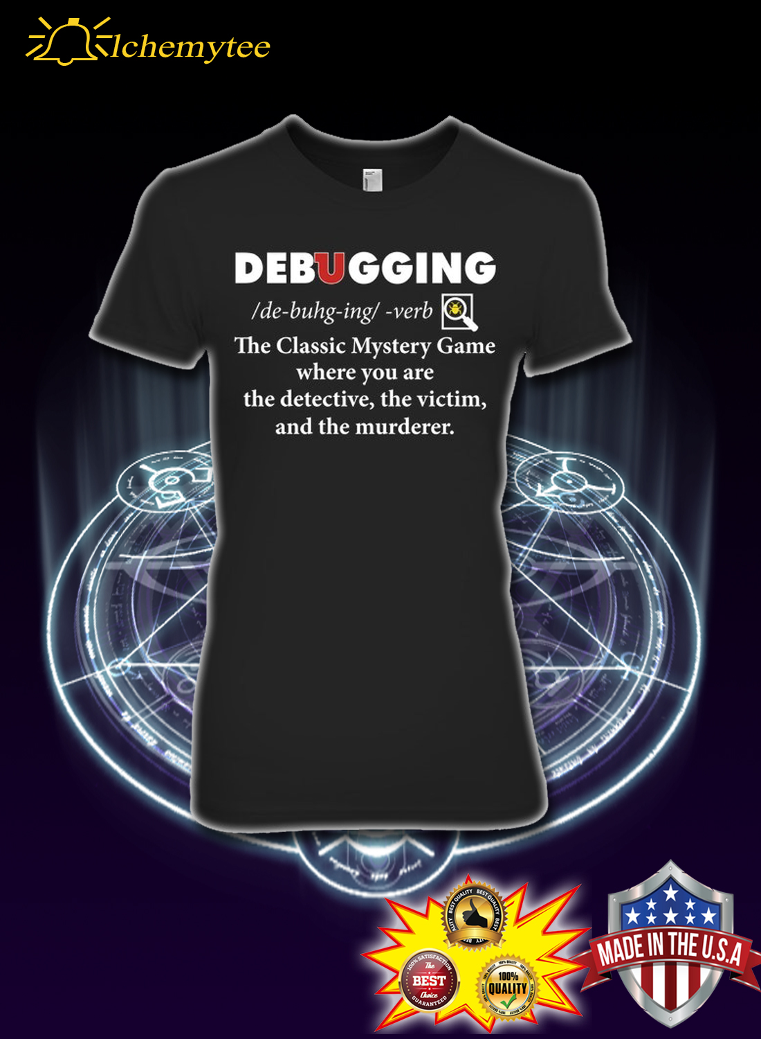 Debugging definition funny coding programming shirt 3