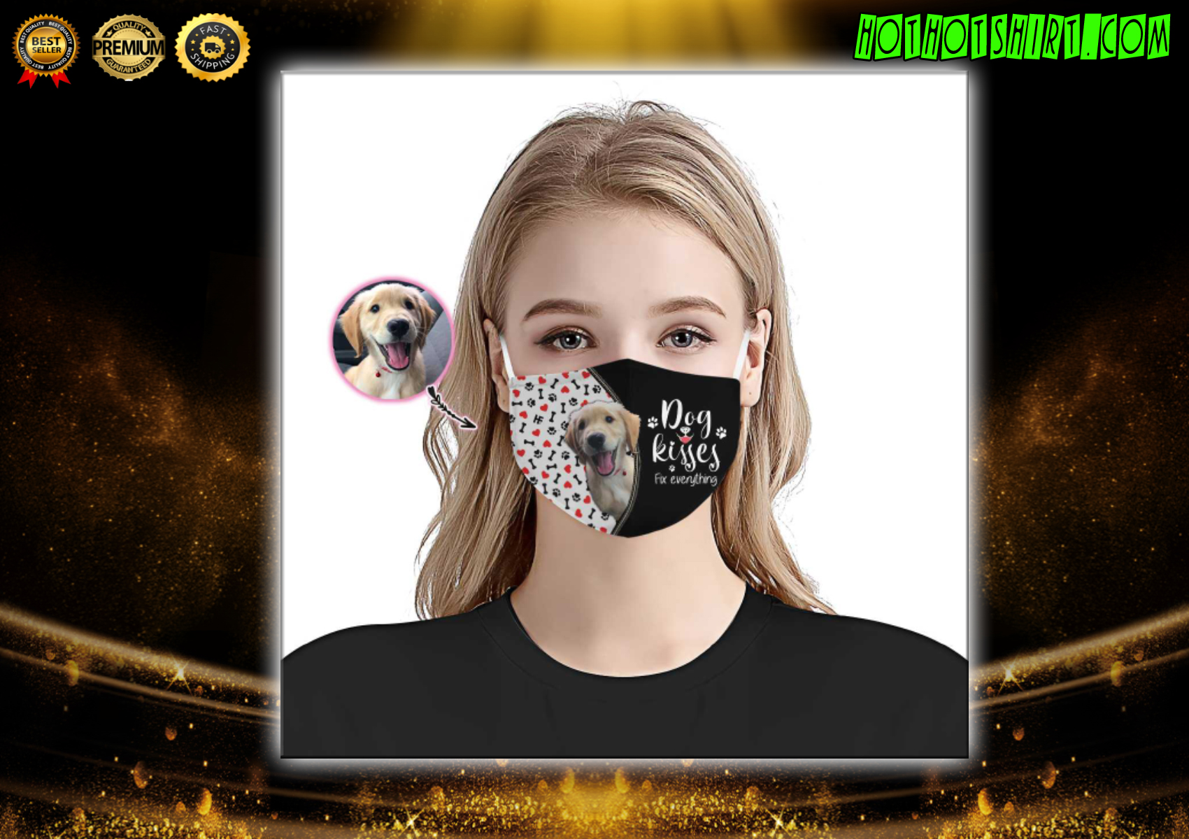 Dog Kisses Fix Everything Custom Face mask 2