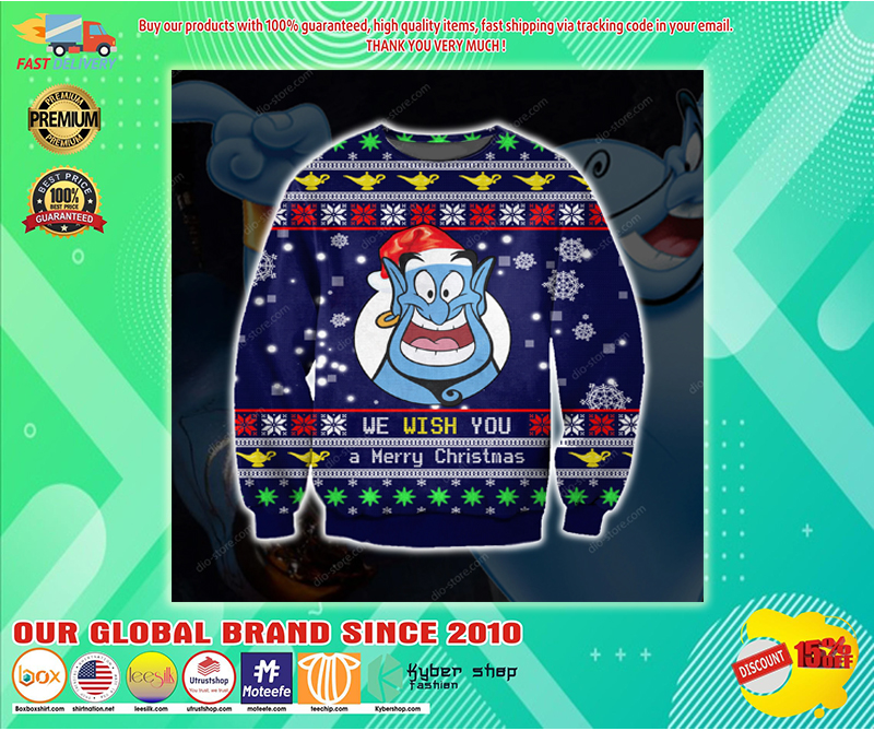 Genie we wish you a merry christmas sweater 1