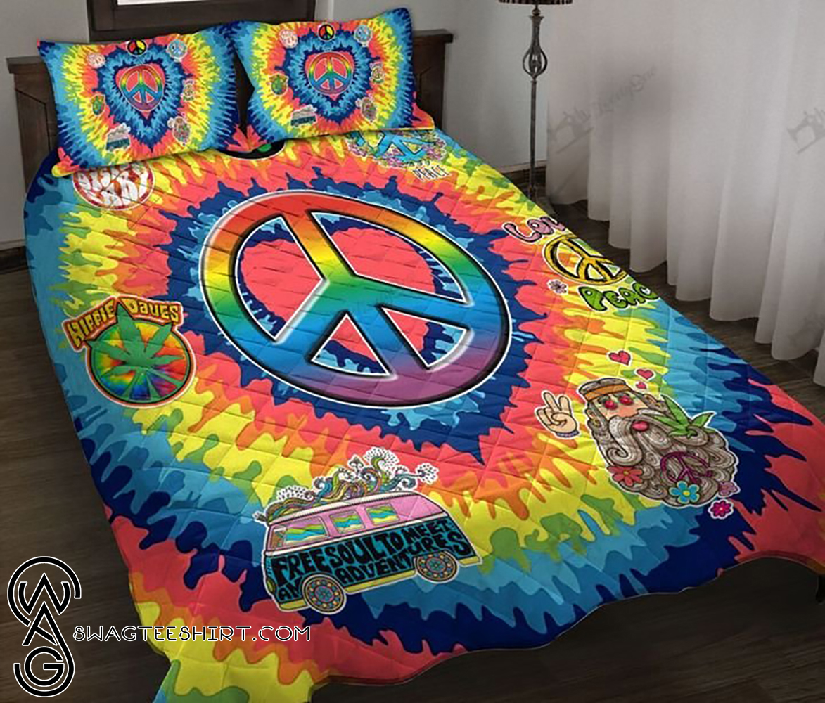 Tie dye hippie camping life full printing quilt – Maria
