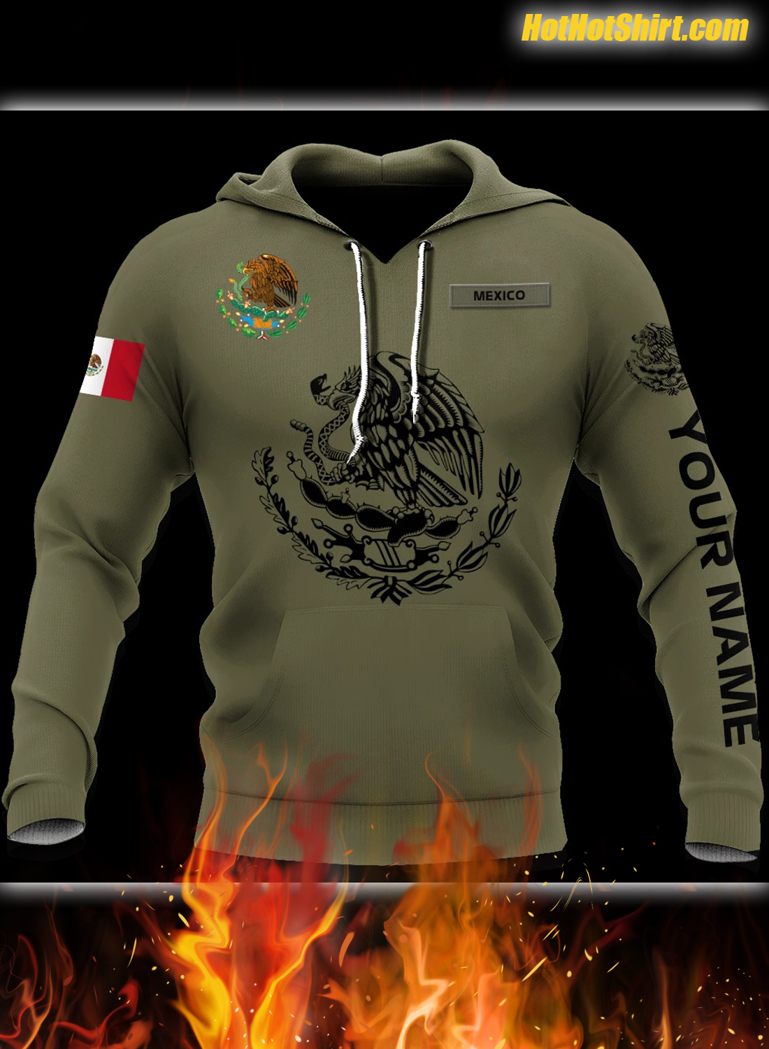 Eagle mexican customize all over printed hoodie and t-shirt