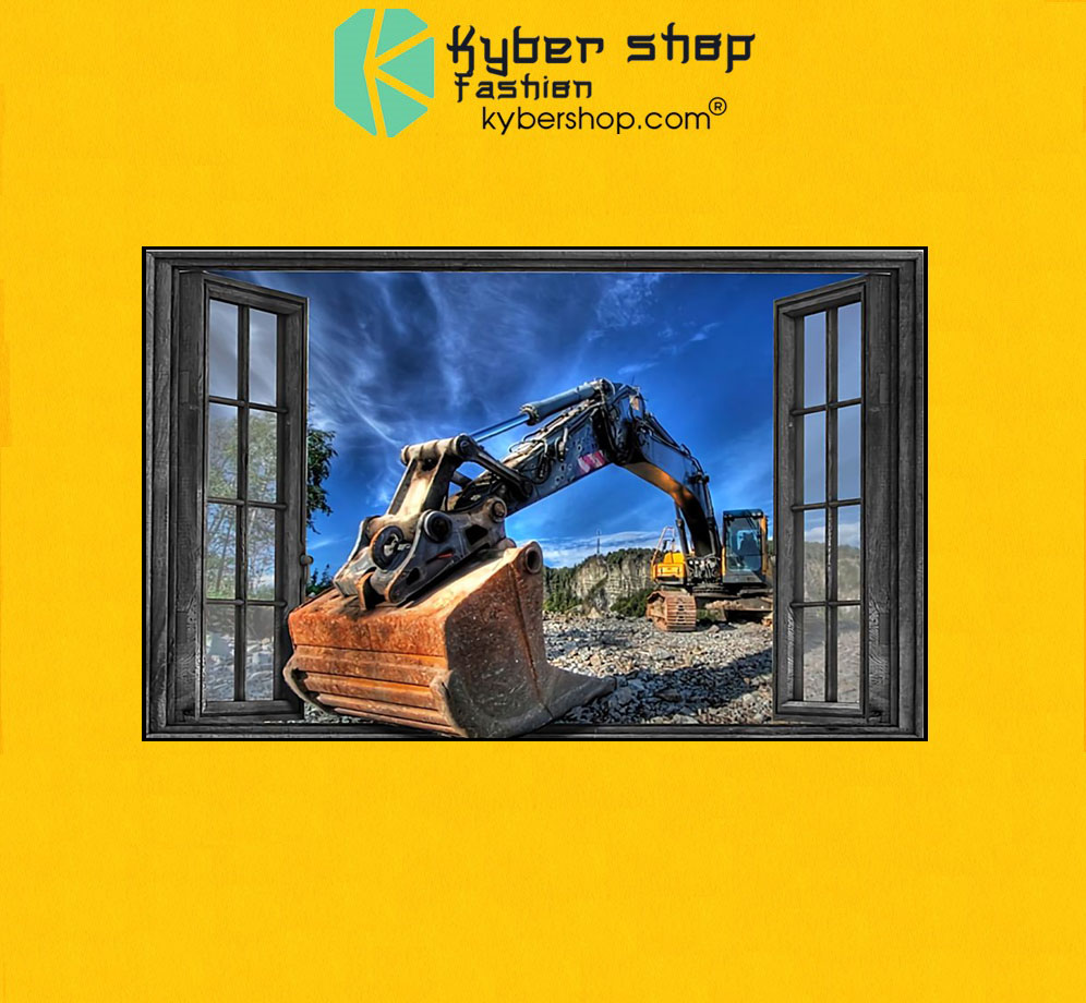 Excavator poster by the window7